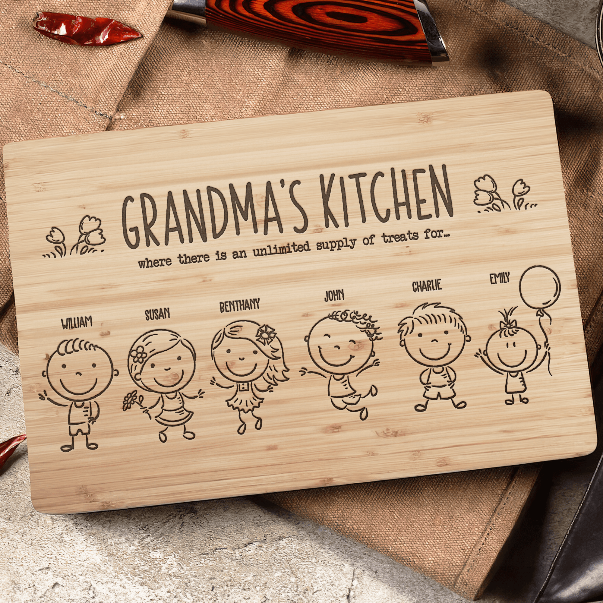 Grandma's Kitchen - Personalized Cutting Board 2